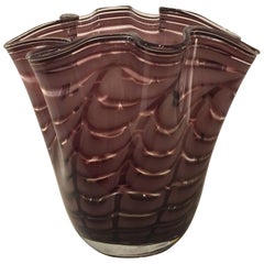 Vase vintage en verre de Murano de couleur violette