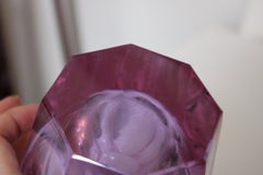 Vintage Violet Cut Glass Vase by Moser for Moser Karlsbad