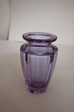 Vintage Violet Cut Glass Vase by Moser for Moser Karlsbad