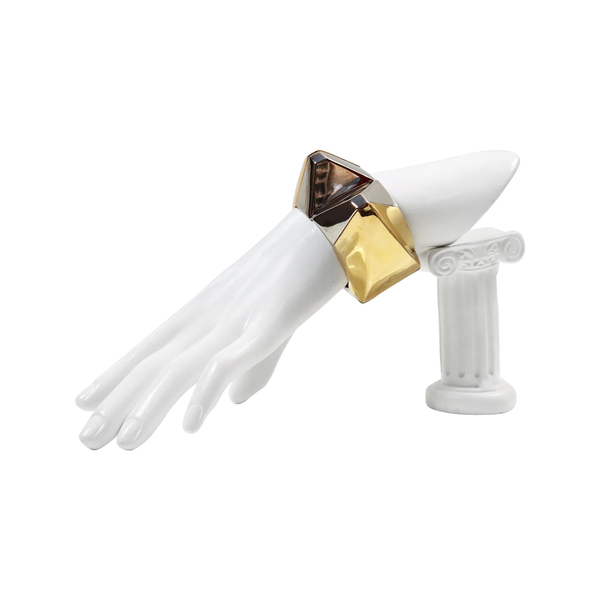 Vintage Vionnet Silver and Gold Cuff Bracelet Circa 1980 Bon état - En vente à New York, NY