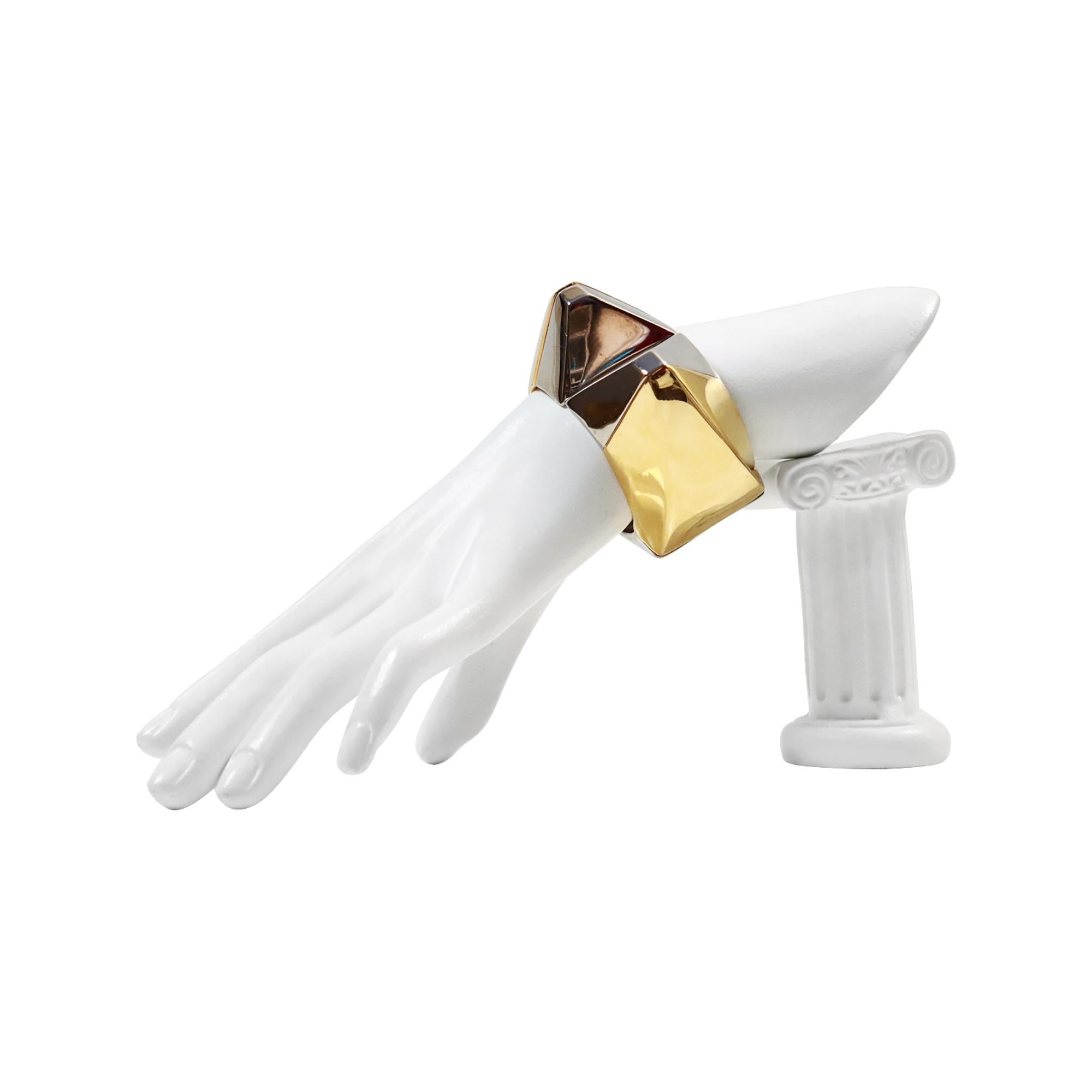 Vintage Vionnet Silver and Gold Cuff Bracelet Circa 1980 Unisexe en vente