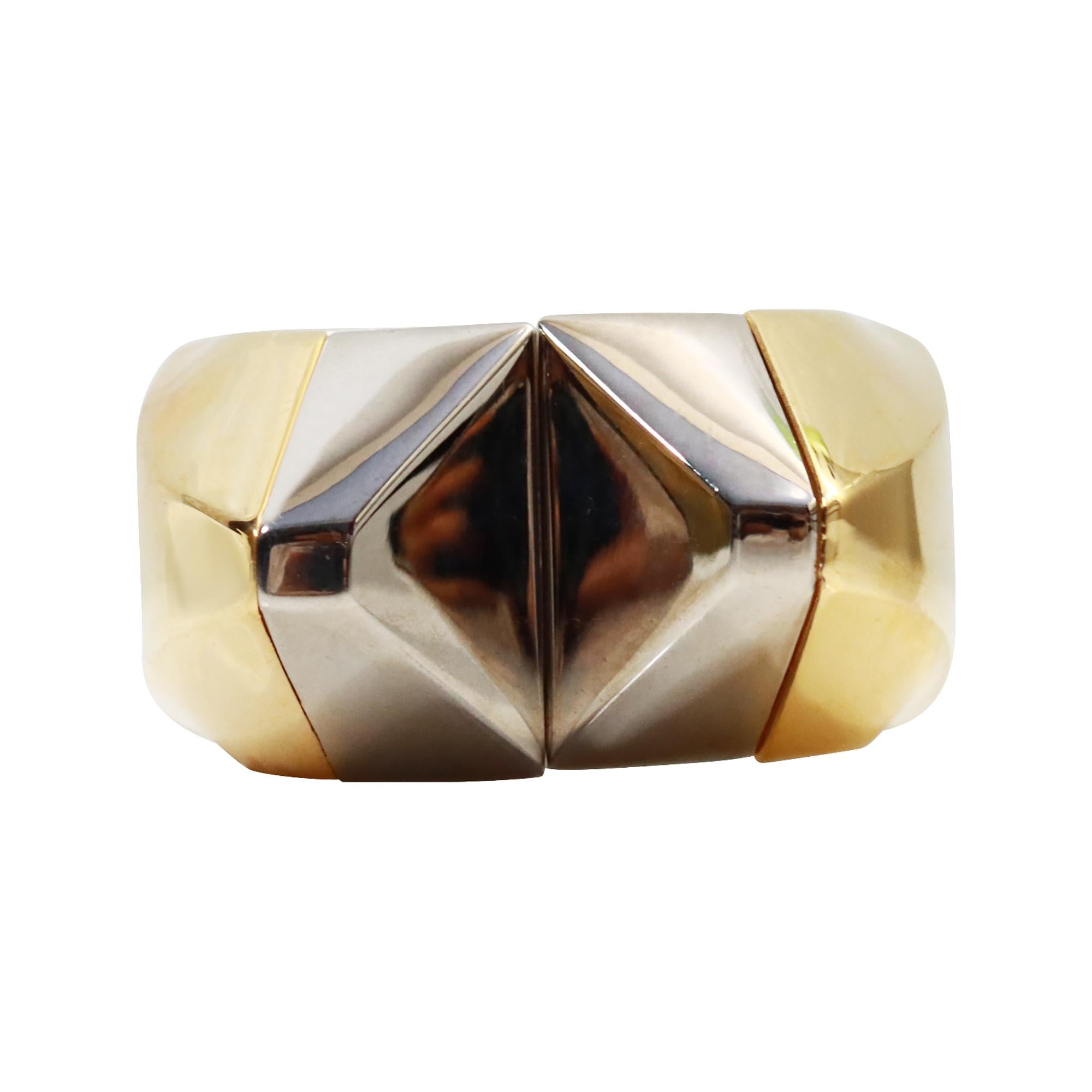 Vintage Vionnet Silver and Gold Cuff Bracelet Circa 1980 en vente 3