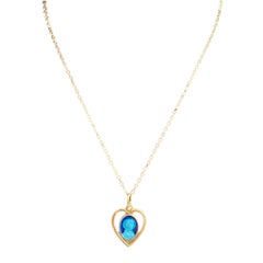 Vintage Virgin Mary Pendant Heart Necklace