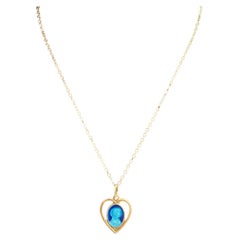 Vintage Virgin Mary Pendant Heart Necklace