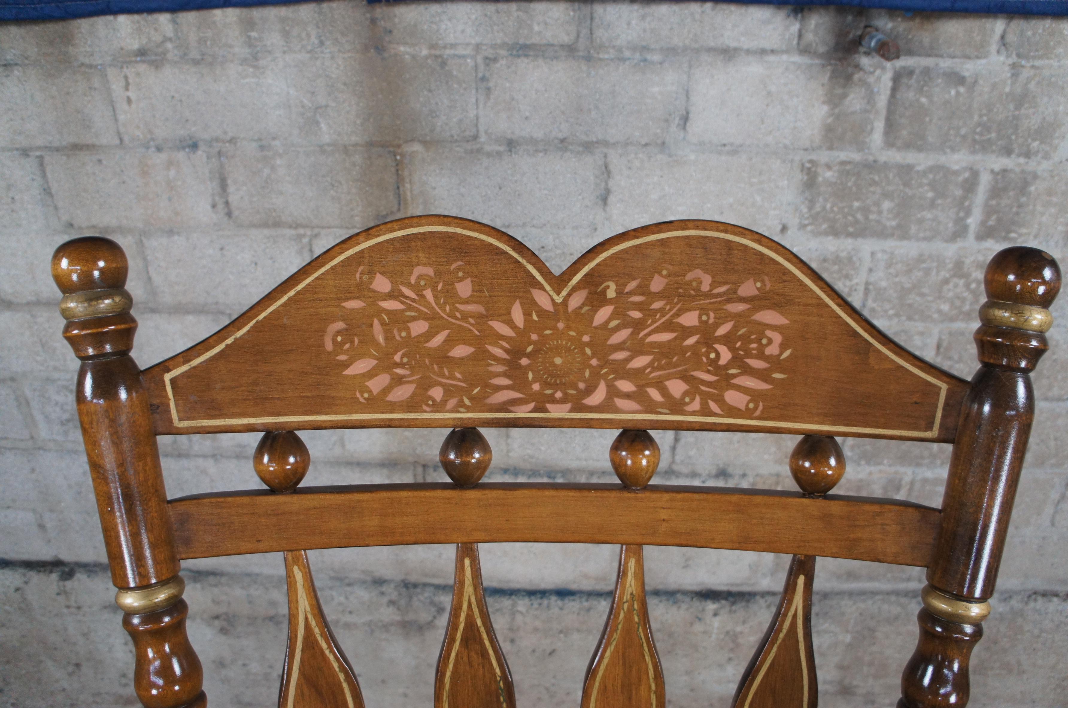 Late 20th Century Vintage Virginia House Tavern Pine Colonial Stenciled Large Rocking Chair Rocker