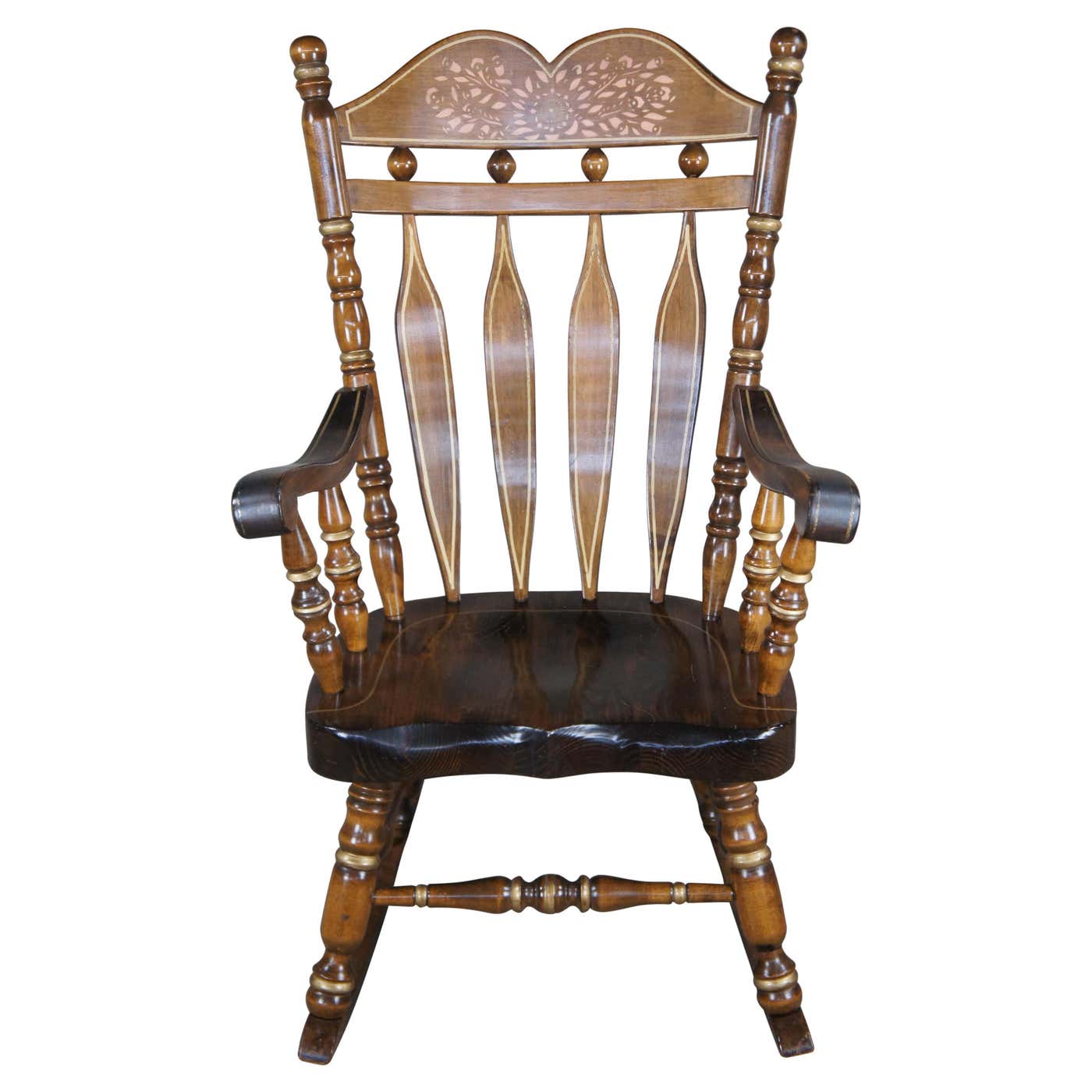 Virginia Rocking Chair From Roses Vintage Virginia House Tavern Pine Colonial Stenciled Large Rocking ...