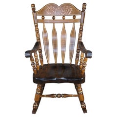 Retro Virginia House Tavern Pine Colonial Stenciled Large Rocking Chair Rocker