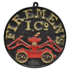 Placa de hierro fundido Vintage Virginia Metal Crafters "Firemen's Insurance Co" (Compañía de seguros de bomberos)