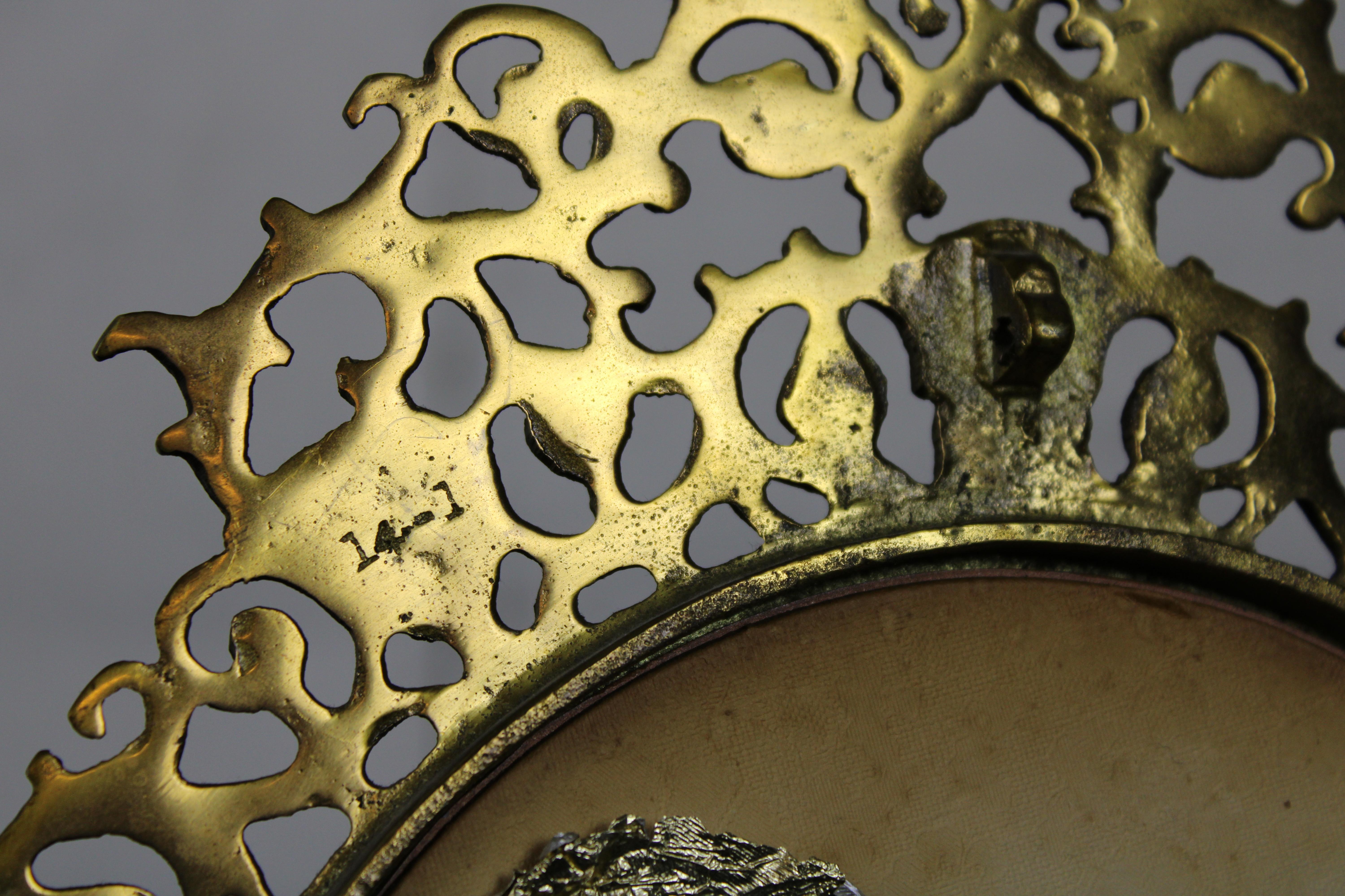 Vintage Virginia Metalcrafters Solid Brass Baroque Filigree Vanity Table Mirror 1