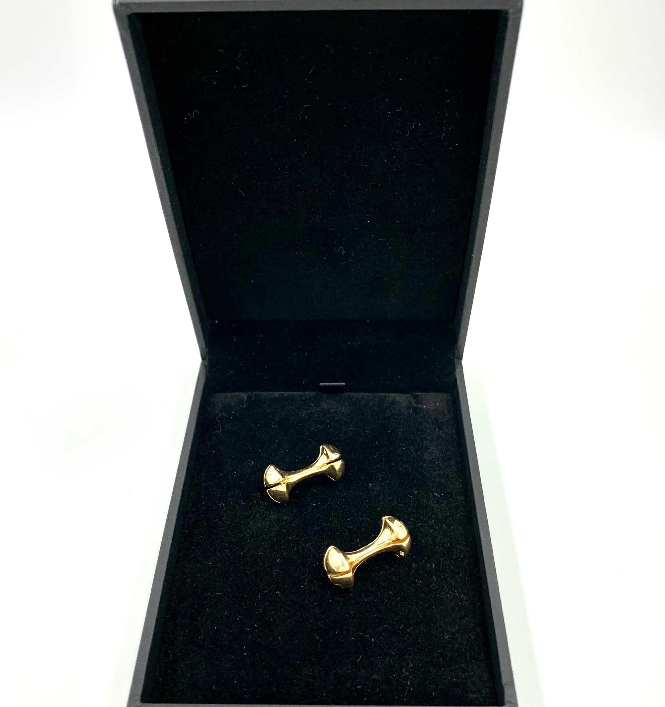 Vintage MCM Vis a Tete Cruciforme Screw 14K Heavy Solid Yellow Gold Cufflinks For Sale 4