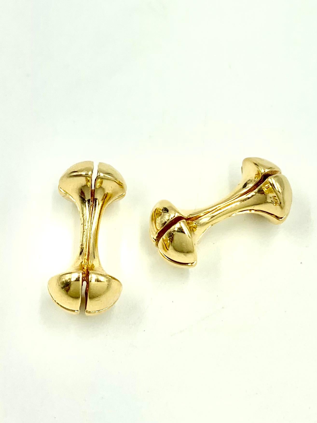 Vintage MCM Vis a Tete Cruciforme Screw 14K Heavy Solid Yellow Gold Cufflinks For Sale 1