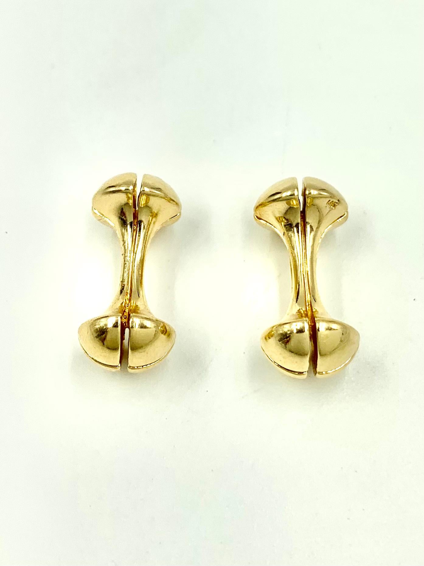Vintage MCM Vis a Tete Cruciforme Screw 14K Heavy Solid Yellow Gold Cufflinks For Sale 3