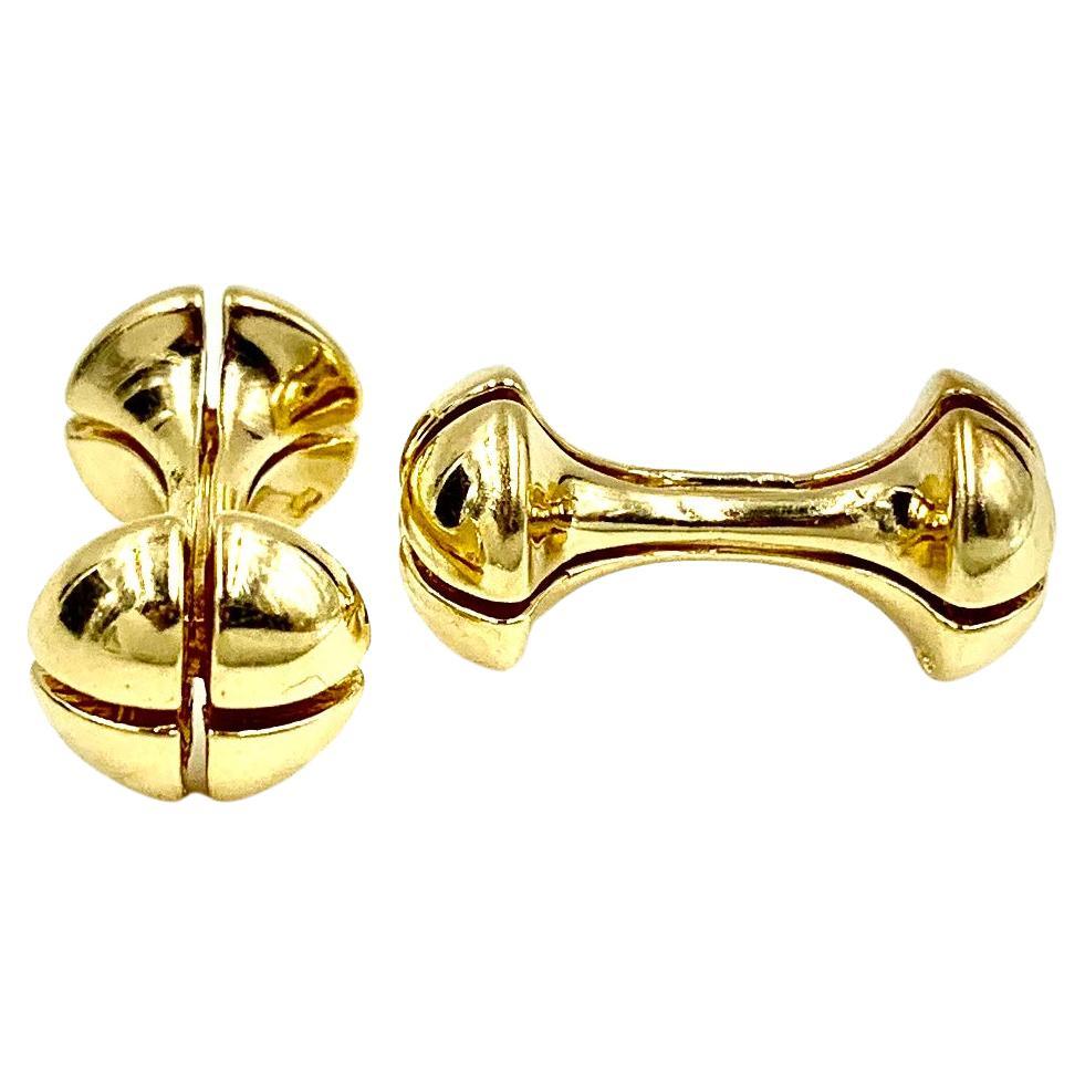 Vintage MCM Vis a Tete Cruciforme Screw 14K Heavy Solid Yellow Gold Cufflinks For Sale
