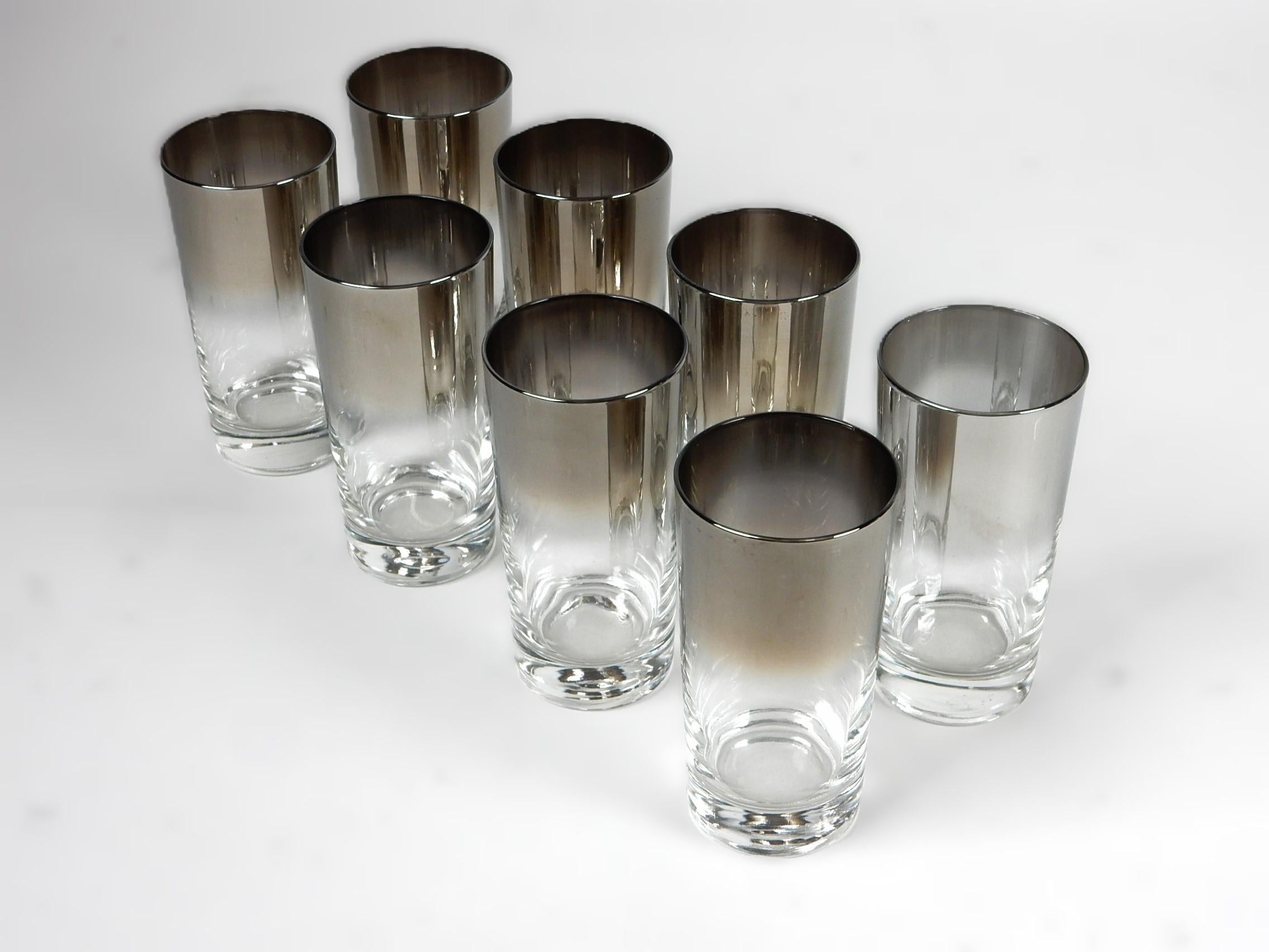 Mid-Century Modern Vintage Vitreon Queen's Luster Lusterware Barware Glass Set For Sale