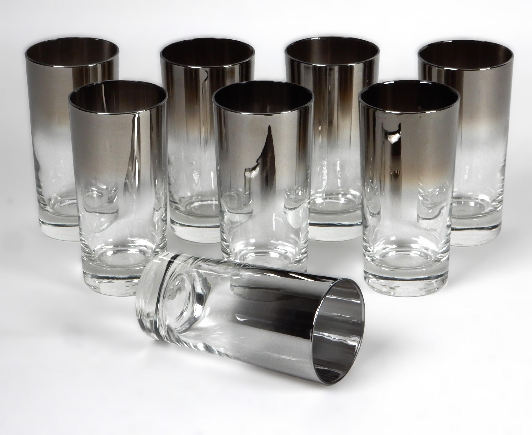 20ième siècle Set de verres de bar Vintage Vitreon Queens Luster Lusterware en vente
