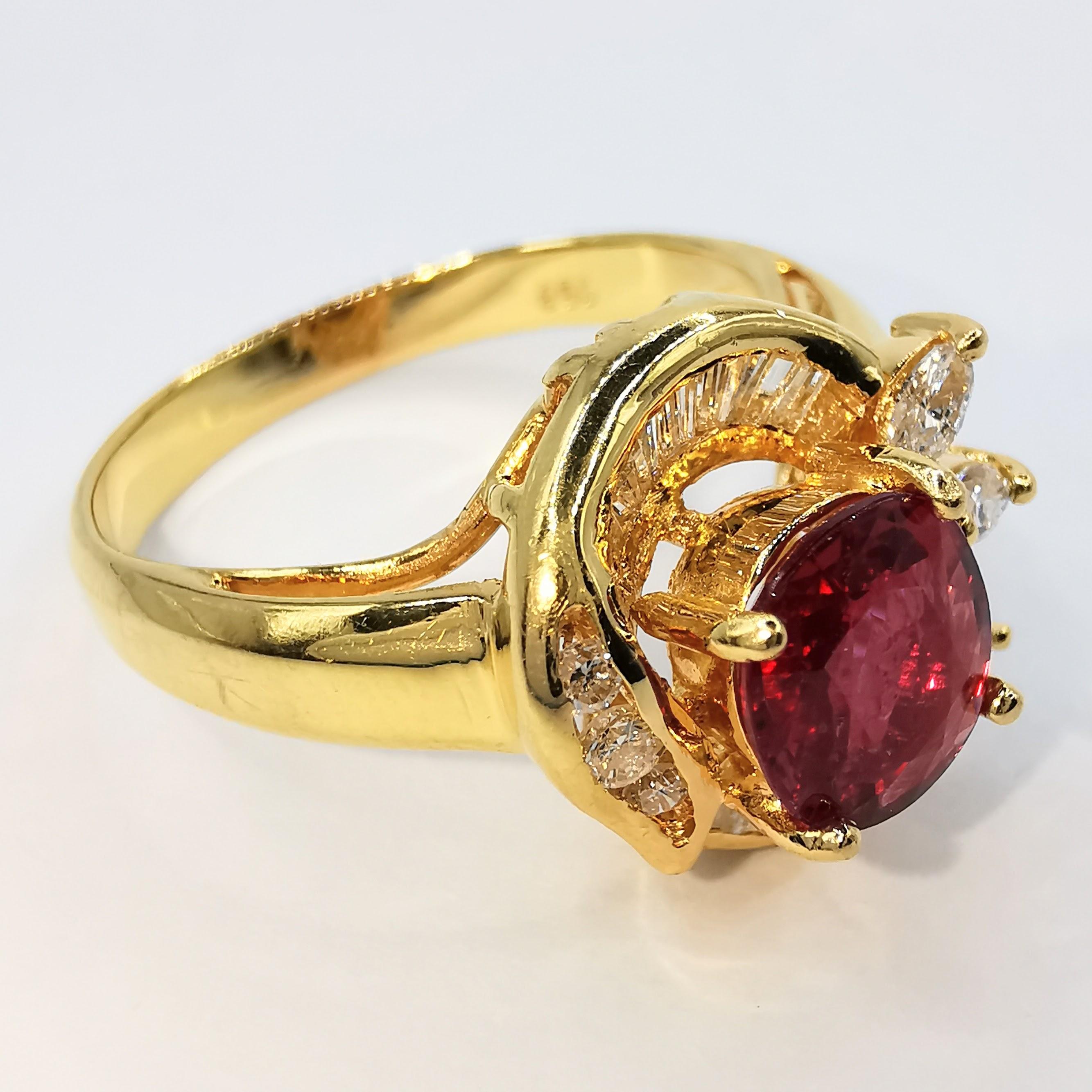red marquise diamond ring