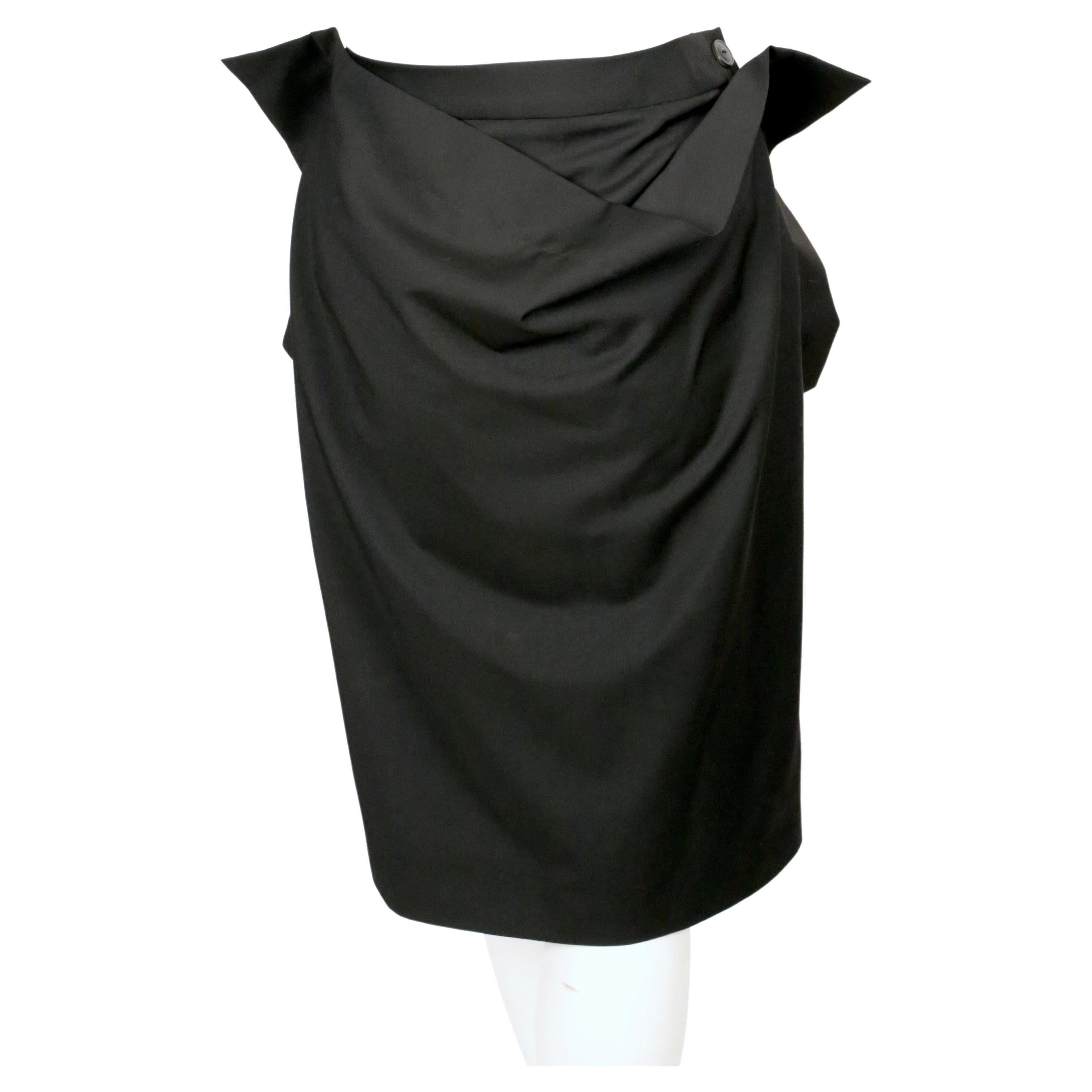 vintage VIVIENNE WESTWOOD schwarzes drapiertes Oberteil und Rock Anzug im Angebot 4