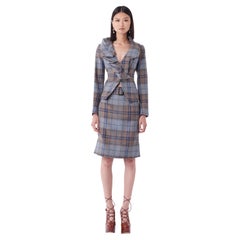 Vintage Vivienne Westwood F / W 2012 Laufsteg Blau Tartan zwei Stück Co-ord