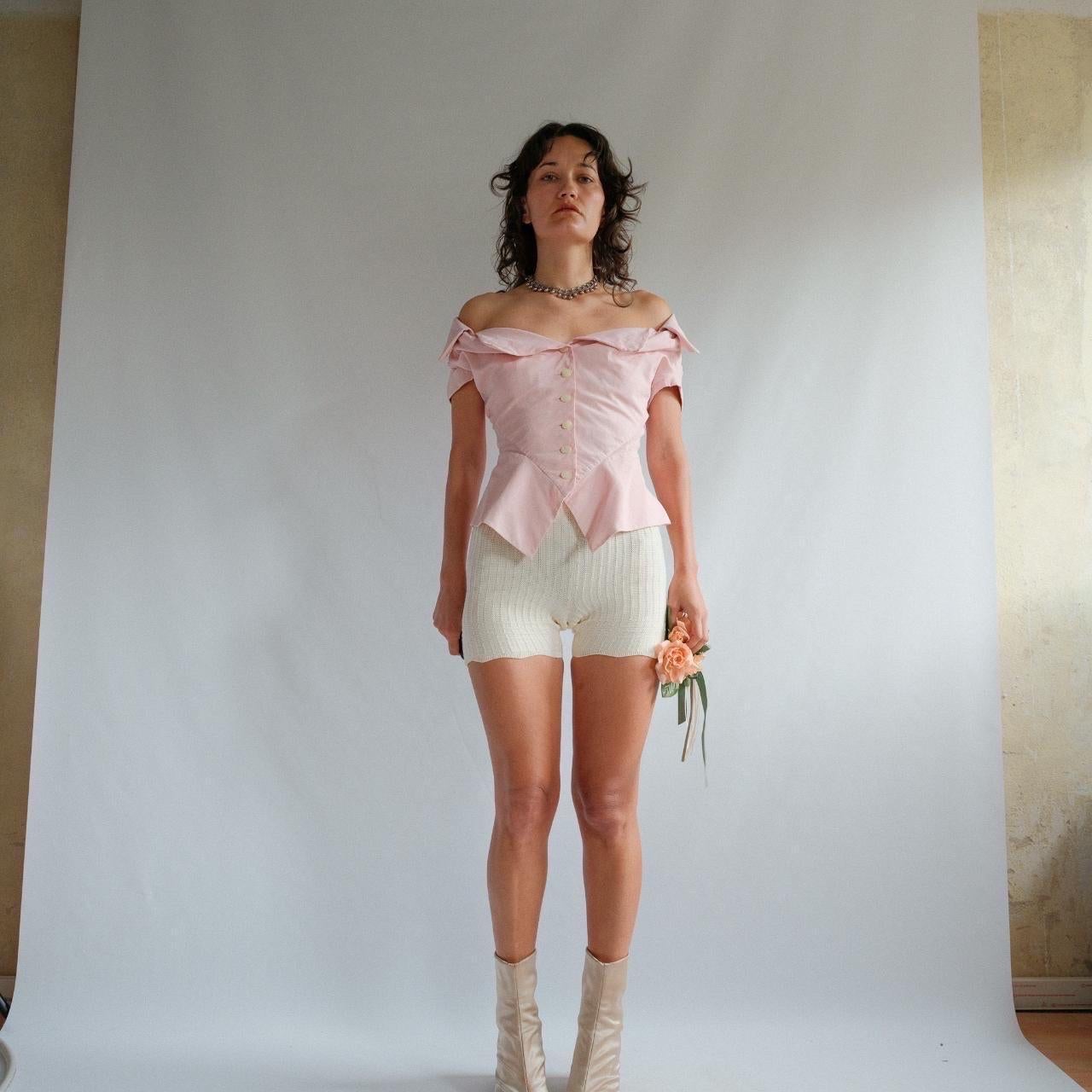 Vintage Vivienne Westwood Gold Label 1990s Bustier blush pink For Sale 1