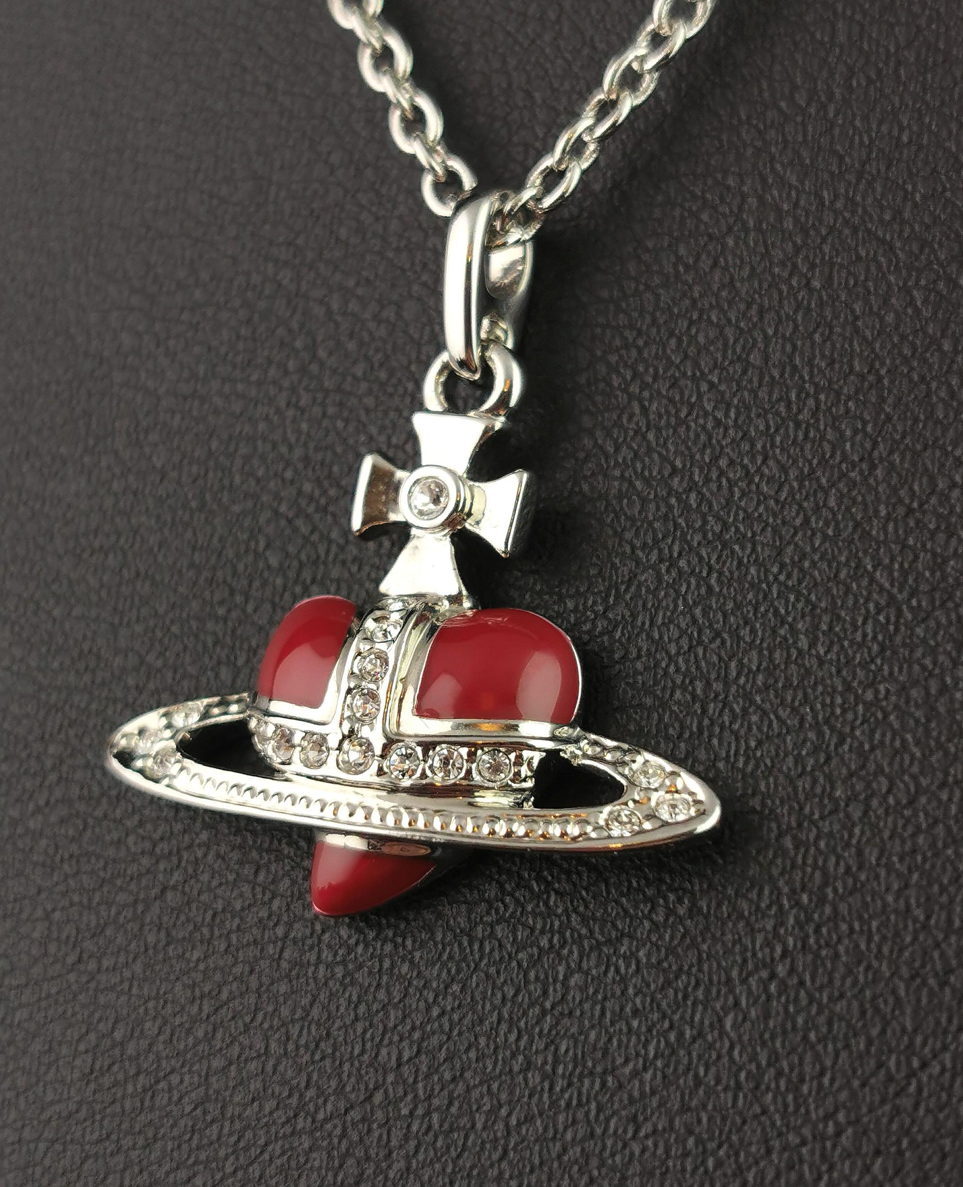 Vintage Vivienne Westwood heart orb pendant necklace For Sale 5