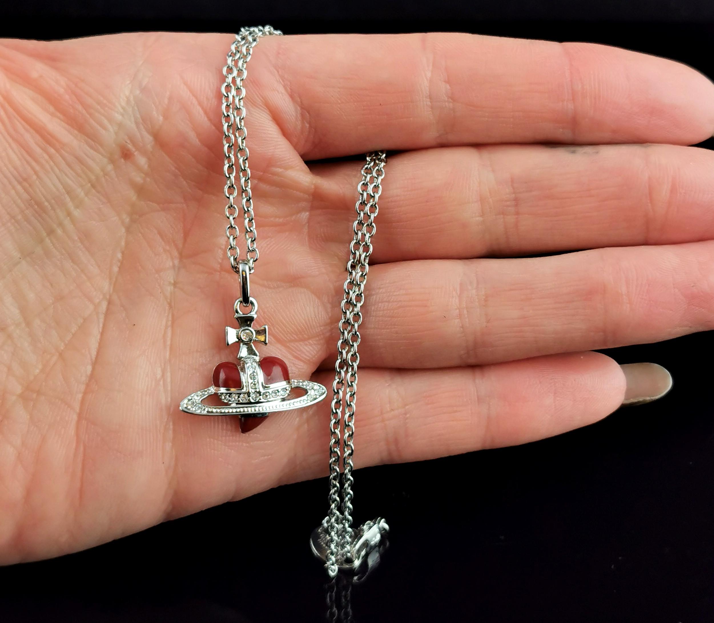 Vintage Vivienne Westwood heart orb pendant necklace For Sale 7