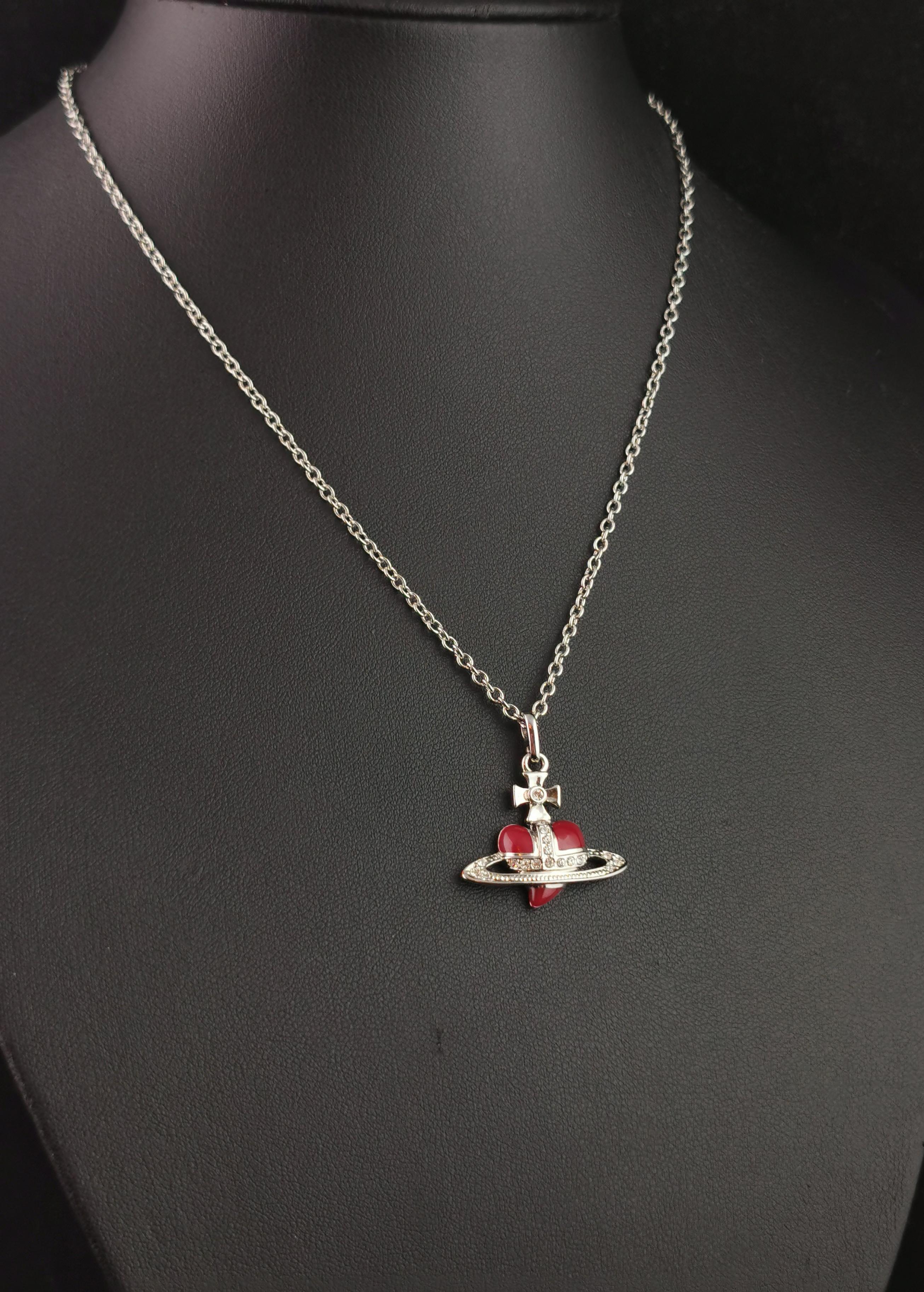 Vintage Vivienne Westwood heart orb pendant necklace For Sale 4