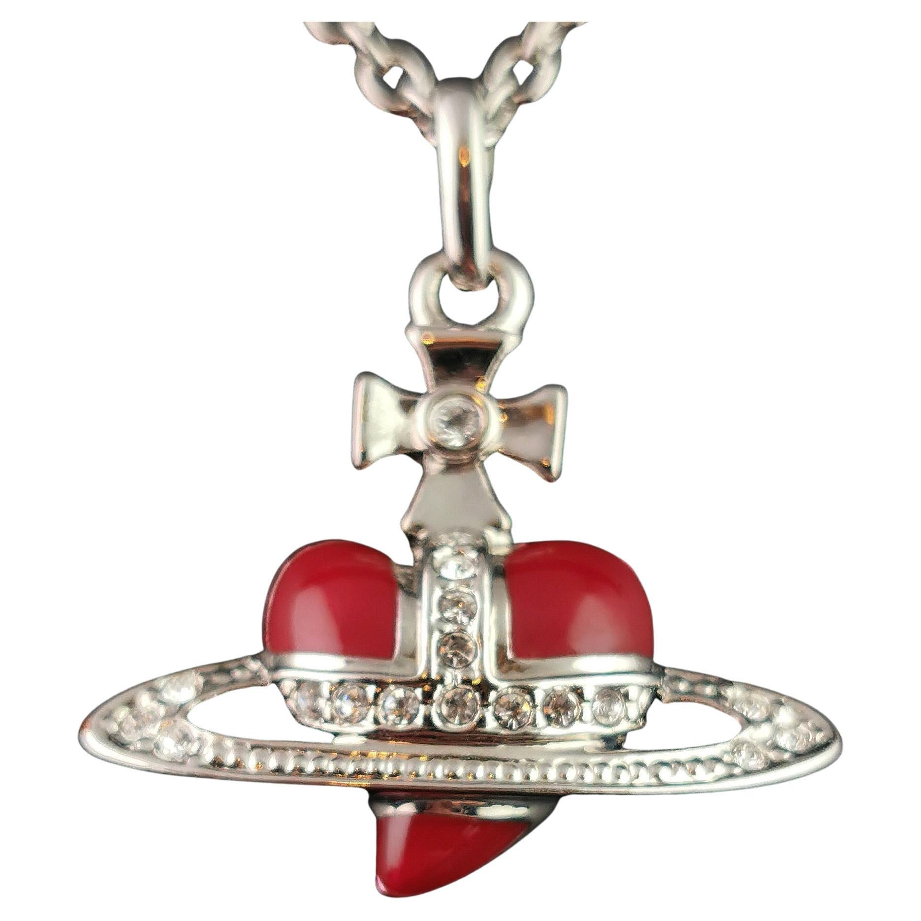 Vintage Vivienne Westwood heart orb pendant necklace