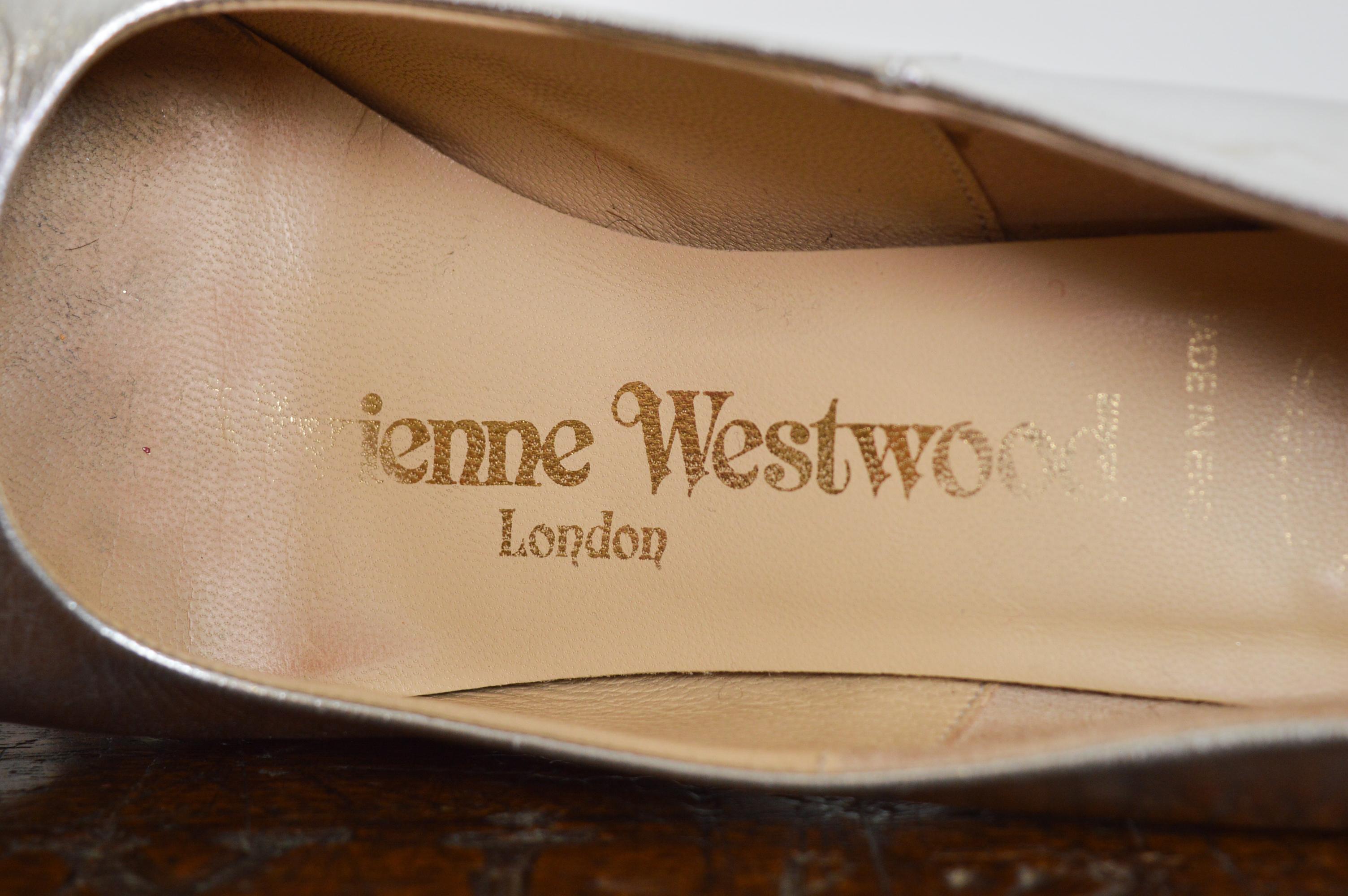 Vintage Vivienne Westwood Metallic Silver Animal toe high heels - court shoes 8