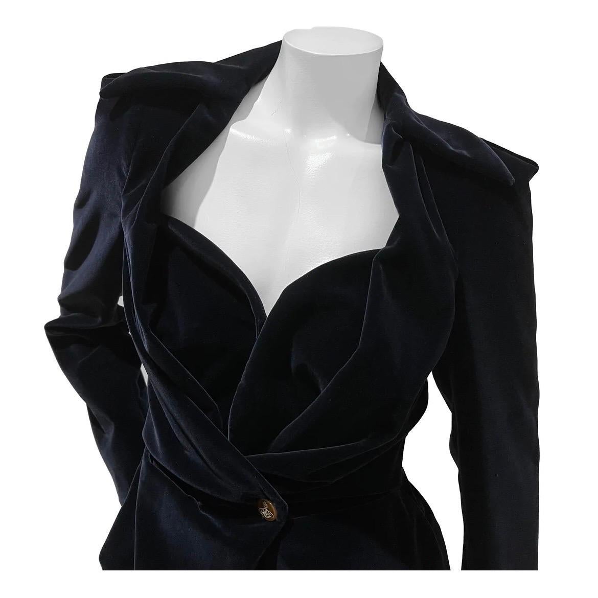 Black Vintage Vivienne Westwood Velvet Bustier & Skirt Suit