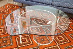 Vintage Vladimir Kagan Style Snail Lucite Glass Mid Century Modern Coffee Table