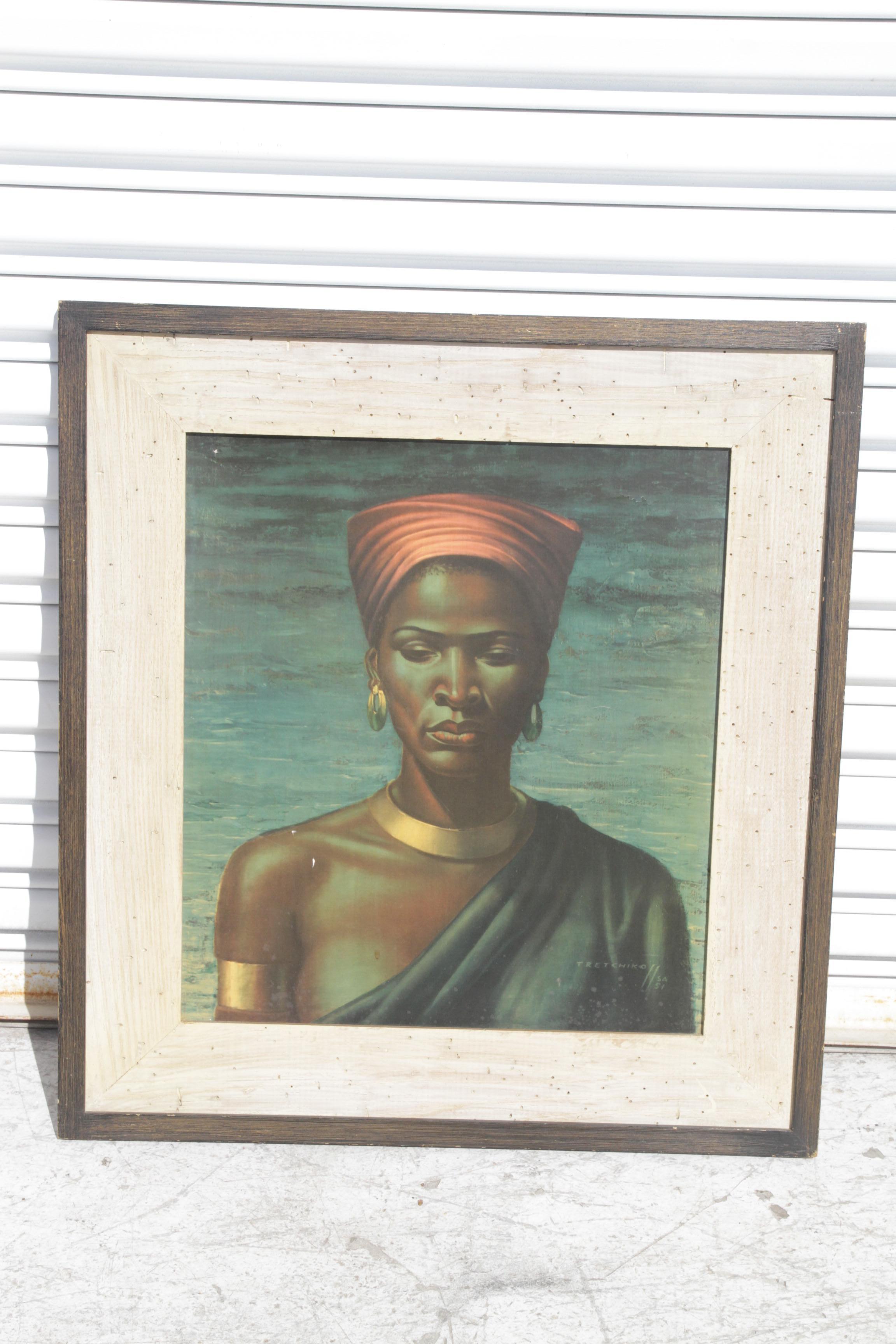 Wood Vintage Vladimir Tretchikoff Zulu Girl For Sale