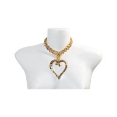 Vintage A Link in tonalità oro con grande cuore, circa anni '80