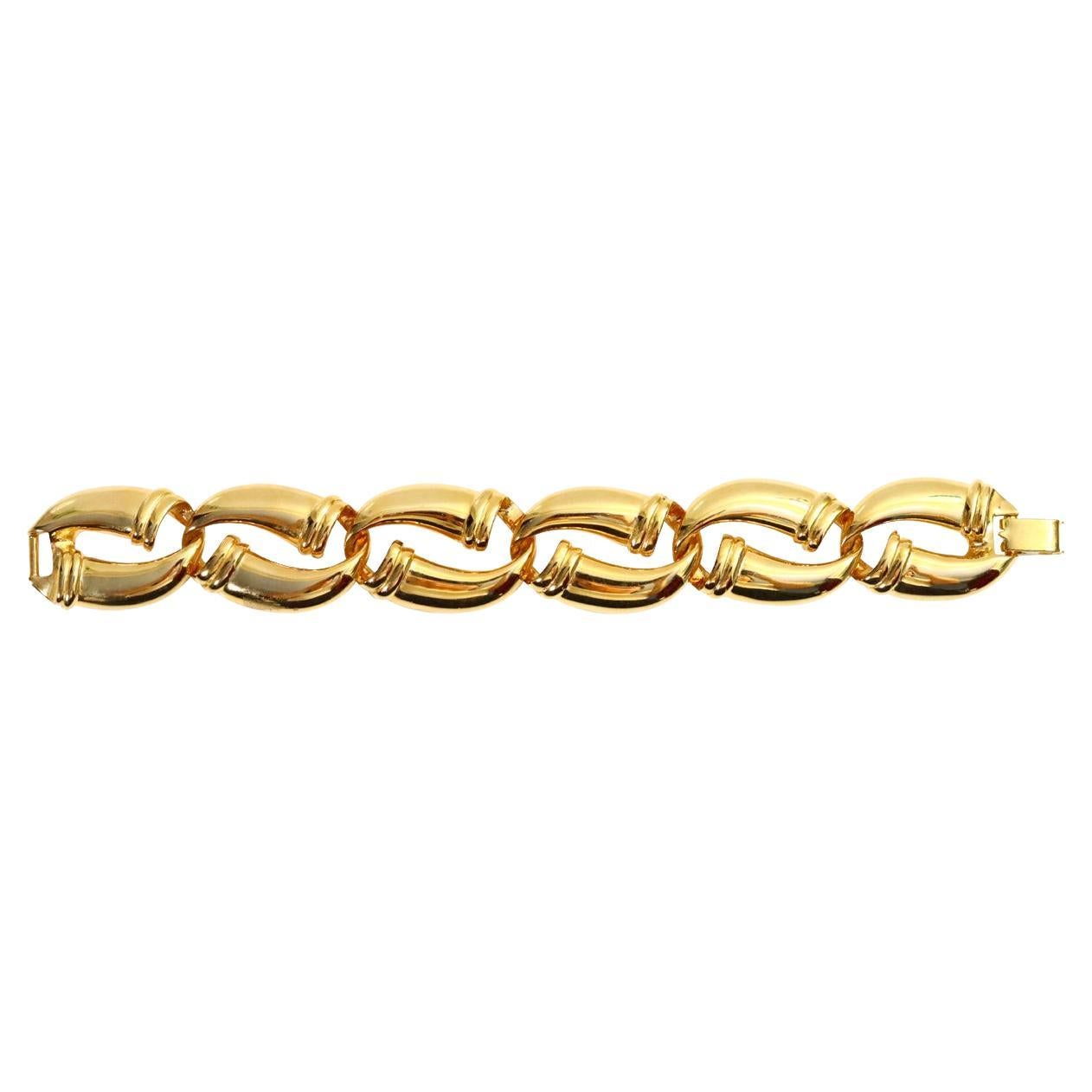Vintage VO Gold Tone Oval Links Bracelet Circa 1980s
