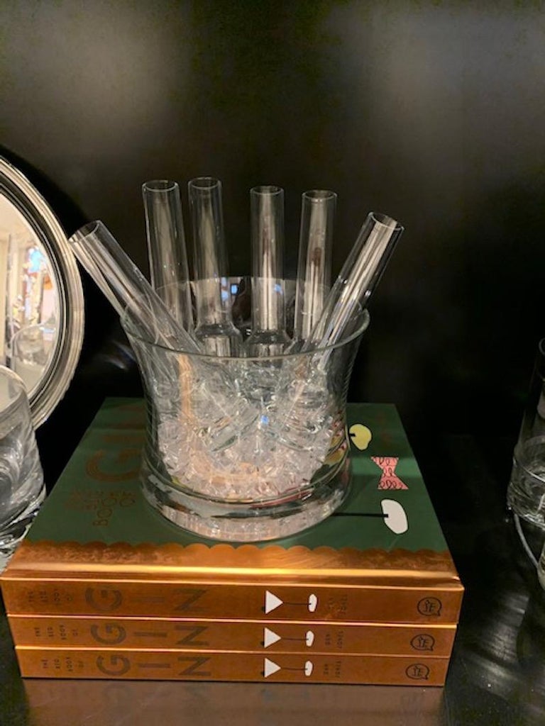 Vintage Vodka Glass Chiller with Ice Bucket and 6 Shot Glasses at 1stDibs