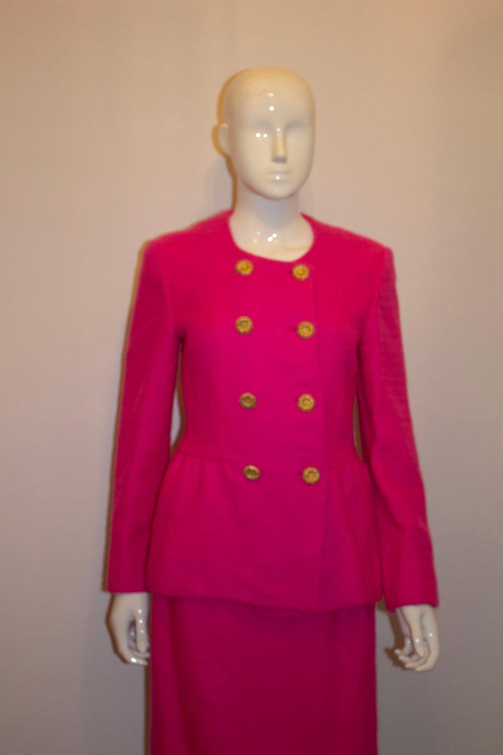 Vintage Vogue America Diseñador Original Traje Falda Rosa en Bueno estado para la venta en London, GB