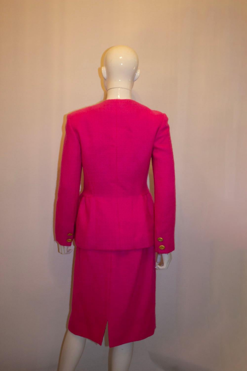 Vintage Vogue America Diseñador Original Traje Falda Rosa en venta 1