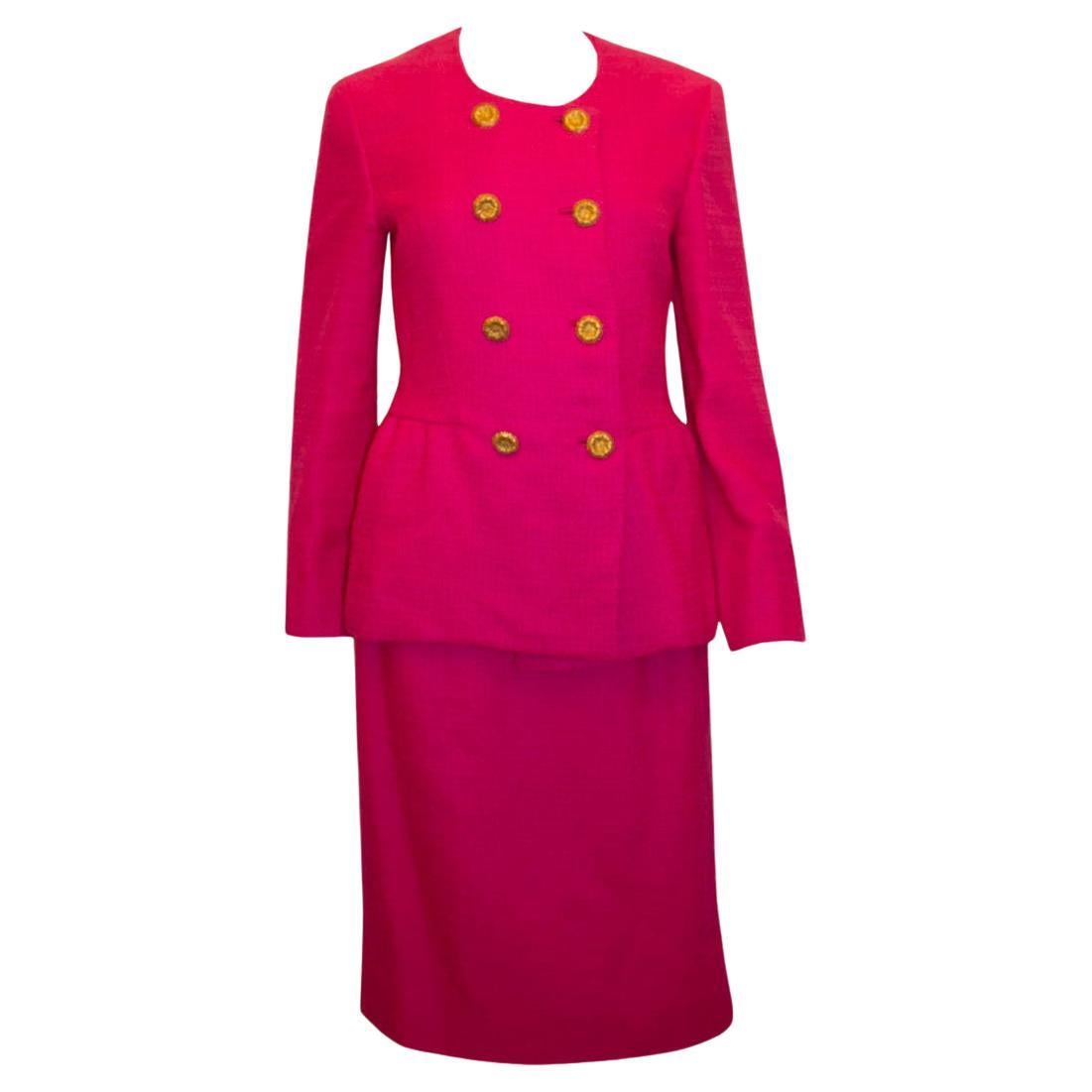 Vintage Vogue America Diseñador Original Traje Falda Rosa en venta