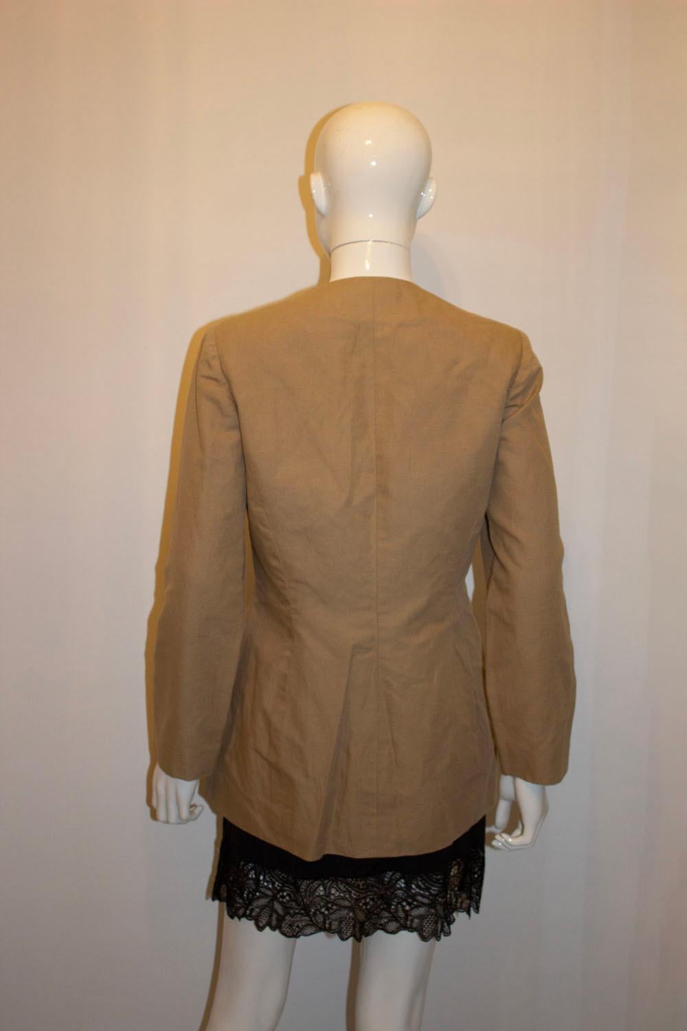 Vintage Vogue Designer Original Linen Jacket In Good Condition For Sale In London, GB