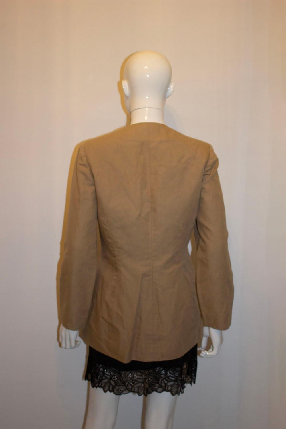 Vintage Vogue Designer Original Linen Jacket For Sale 1