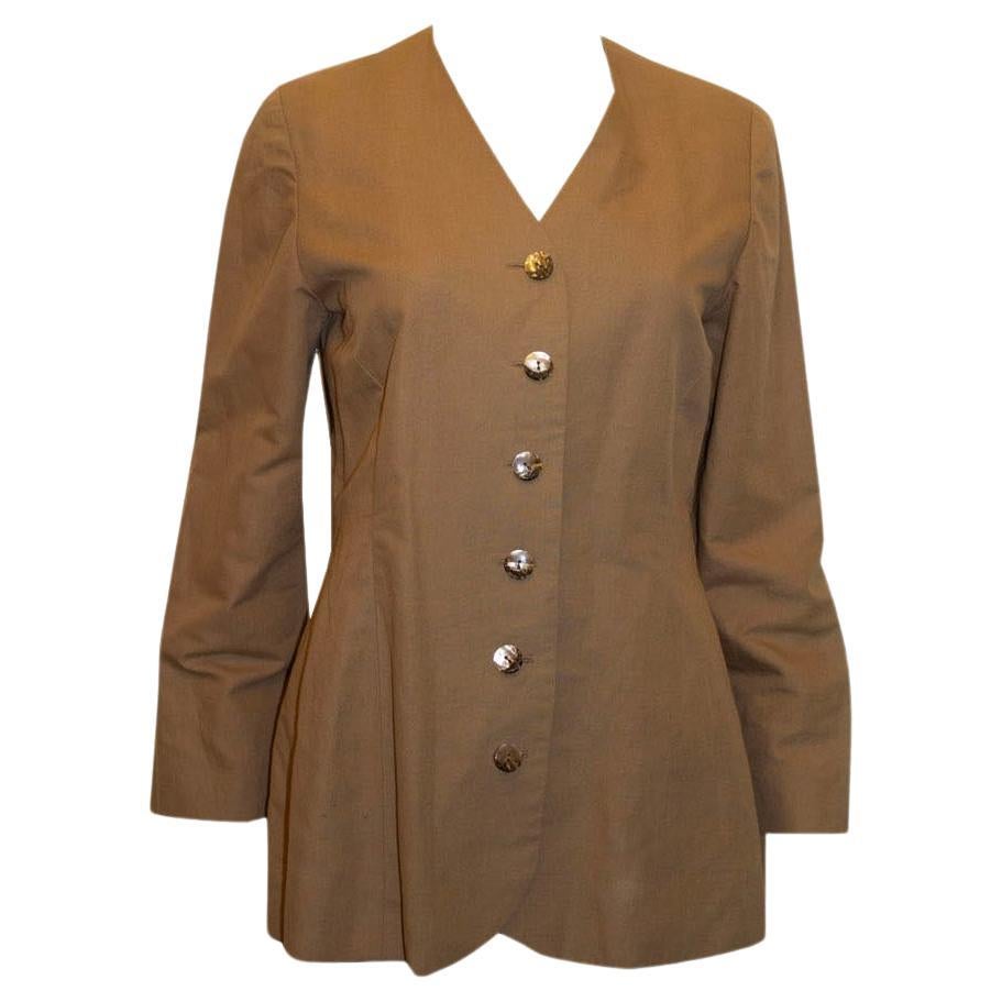 Vintage Vogue Designer Original Linen Jacket For Sale