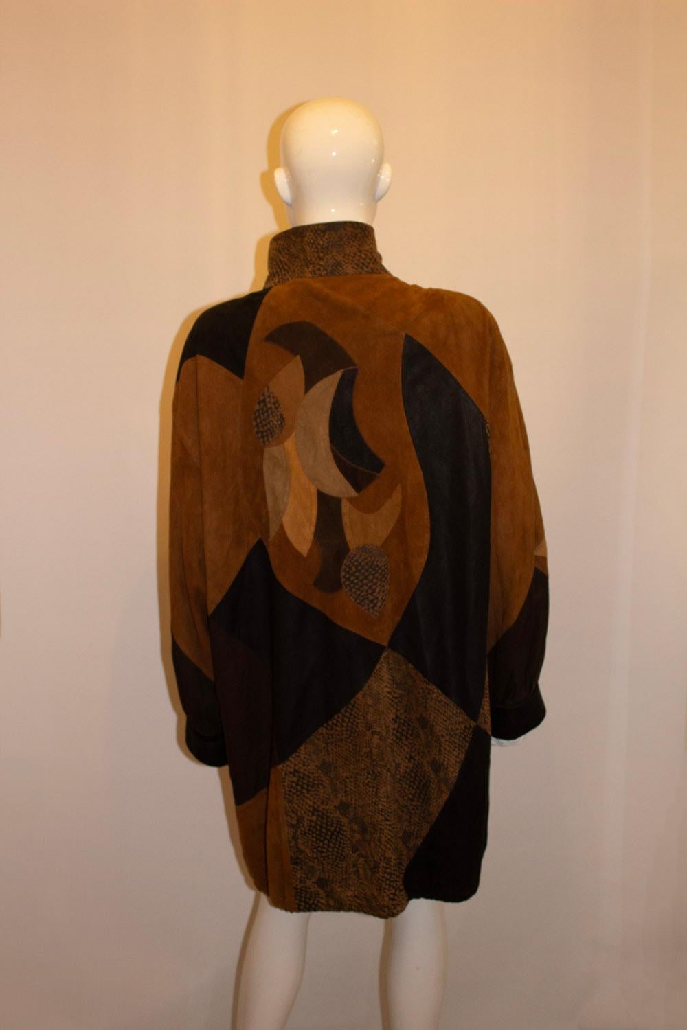 Vintage Von Holt Collection Suede and Leather Coat For Sale 2