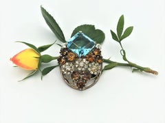 Vintage Voque Brosche Strasssteine Sterling vergoldet  1940 US