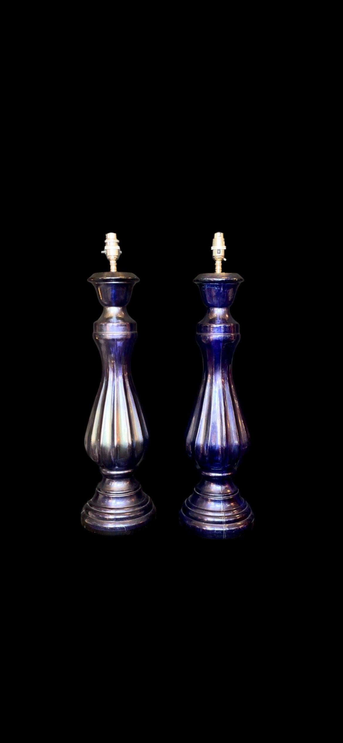 20ième siècle Lampes de table converties VTG Vidrios San Miguel Art Glass en vente