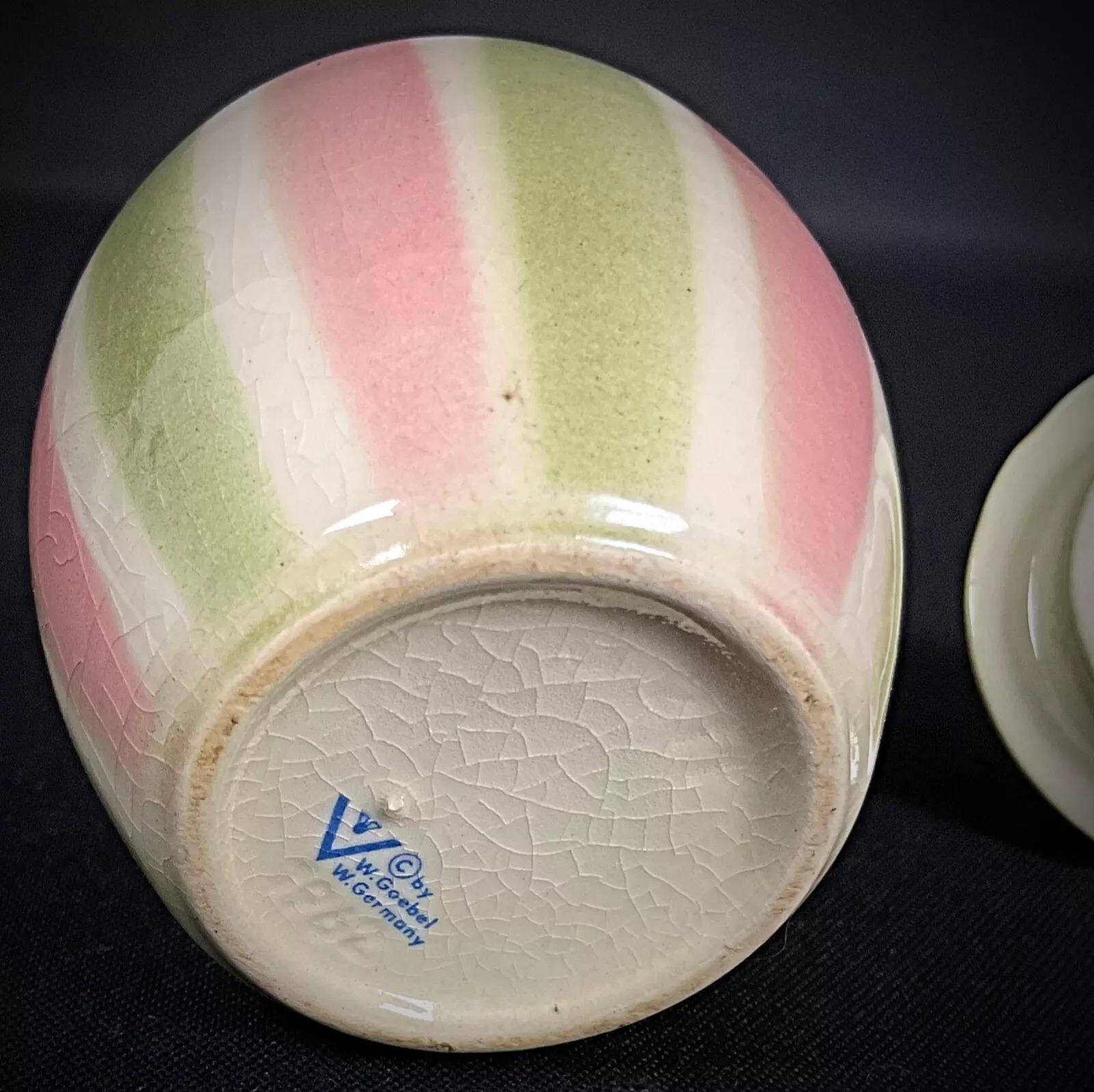 Ceramic Vintage W. Goebel Mustard Pot – Enameled & Crackled Glaze, West Germany - 2Y374 For Sale