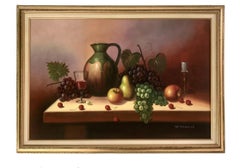 Vintage W. Jenkins Oil On Canvas Still Life