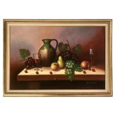 Vintage W. Jenkins Oil On Canvas Still Life