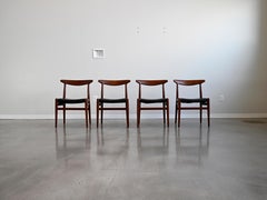 Vintage "W2" Dining Chairs in Teak by Hans Wegner for C.M. Madsen - Set of Four