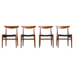 Vintage "W2" Dining Chairs in Teak by Hans Wegner for C.M. Madsen - Set of Four