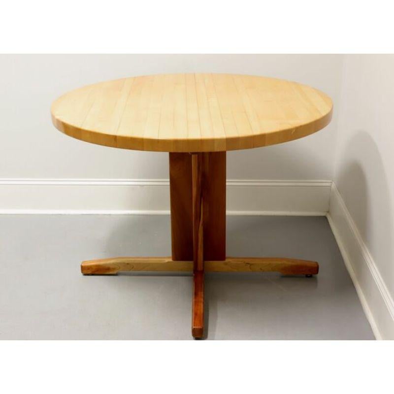 butcher block pedestal table