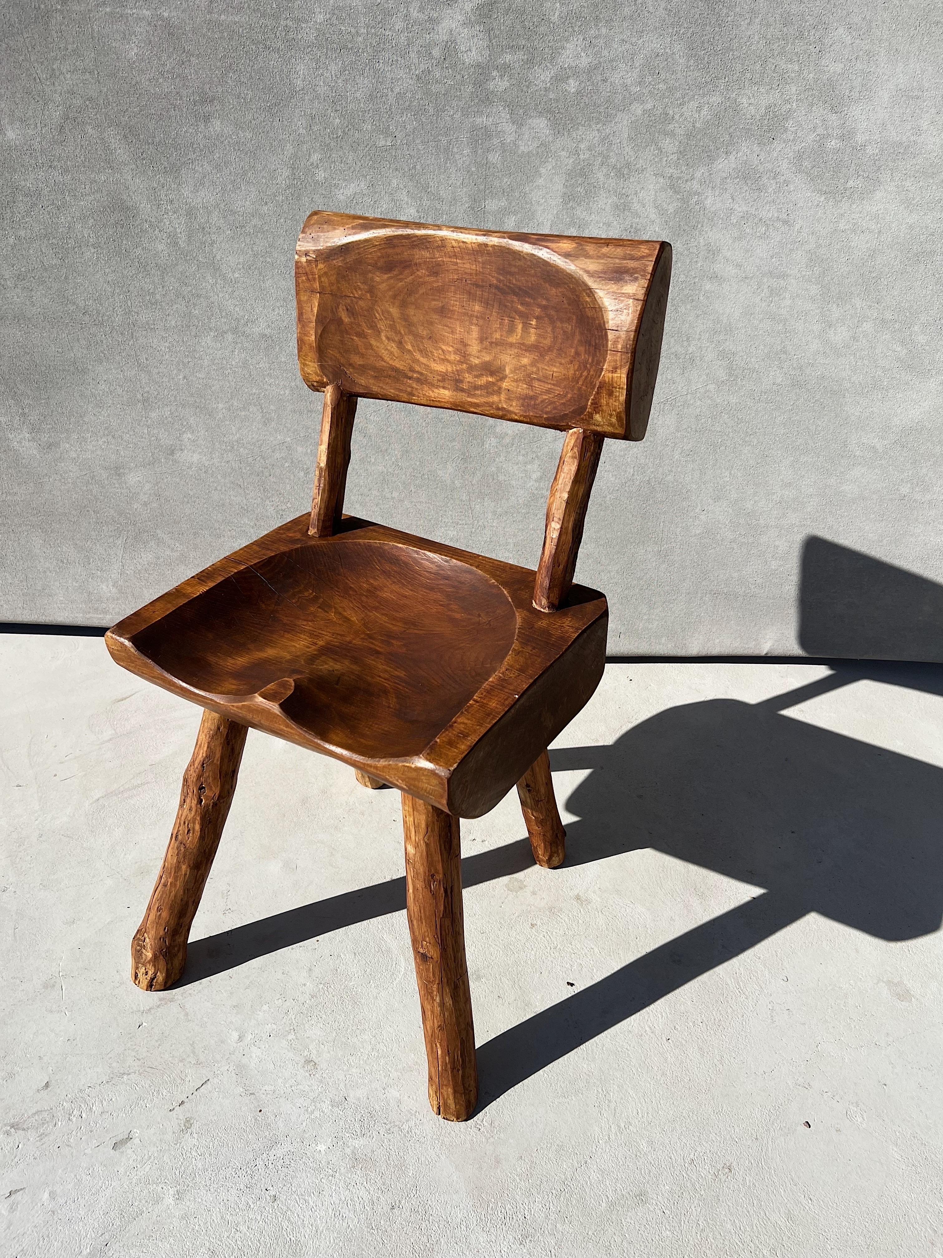 Vintage Wabi Sabi Artisanal Wood Dining Chairs, Set of 16 4
